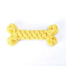 棉绳骨头形状狗狗磨牙玩具，编织无味狗狗牙齿清洁磨牙玩具