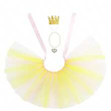 Mini ganso de escritorio de 7 pulgadas con tiara, corona, collar, vestido de tutú, llavero de ganso magnético, princesa personalizada para estatua de pato - Multicolor - Ver 4