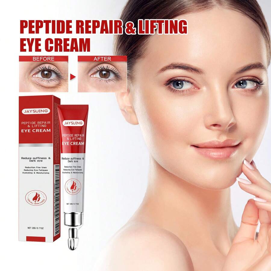 JAYSUING 20克 1支 肽修护提拉眼霜，淡化眼周细纹和黑眼圈，提拉紧致肌肤，抗皱抗衰老 - 白色 - 查看 1