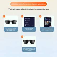 Premium Real-Time Translation Smart Glasses, Voice Assistant, 260mAh Large Capacity Battery, Long Endurance, Call Answering, Music Control, Smart Search, Precise Touch Control, Conversation, Smart Control Operation, Suitable For Men And Women, Best Valentine's Day Gift - Multicolor - View 11