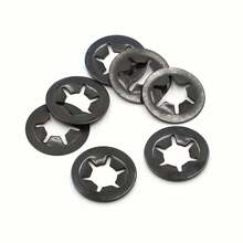140pcs M3-M12 Push-In Locking Washers, Star Washers, Bearing Clips, Retaining Rings, Fastener Assortment Kit - Black - View 9
