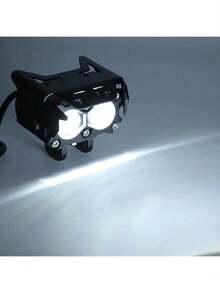 2 Pieces Auxiliary Headlights Dual Color Magnifying LED Lights For Car Motorcycle - Black - View 10