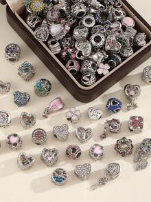5/10/20PCS Christmas Random Charms Various Themes Beads Pendant For DIY Bracelet Rhinestone Design - Animals/Plants/Flowers/Pets/Sports/Cartoon/Ocean/MothersDay/Valentine's/Friends/Family/Stars/Moon/Sun/Travel/Coffee/Passport/ Valentines - 彩色 - 查看 12