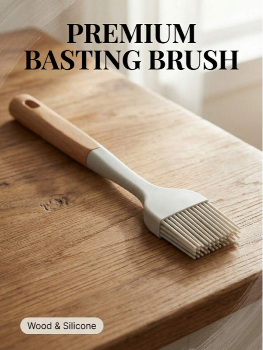 1支实用美观的硅胶油刷。纯白色硅胶刷毛，耐热。柔软灵活的刷毛确保均匀涂抹精油，不滴落。木质手柄，握感舒适。挂孔设计，节省空间，方便收纳。 - 白色 - 查看 1