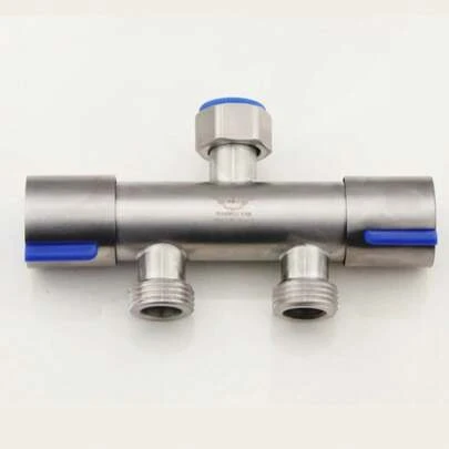 304 Stainless Steel Washing Machine Faucet Double Use Bibcock Laundry Mop Pool Tap Dual Handles Washing Machine Taps Angle Valve