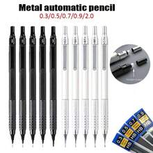 全金屬自動機械鉛筆 0.3/0.5/0.7/0.9/2.0mm，低重心設計，適合建築/工程/藝術，書寫順暢，繪圖與素描雙用途，返校季 - 黑色 - 查看 1