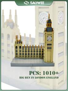SALYWEE Legendary European Landmarks 950+Pcs Building Blocks – Big Ben, Colosseum, Eiffel Tower, Cathedral, Magic Castle & School – Ideal Birthday Gift & Desk Ornament - Multicolor - View 11