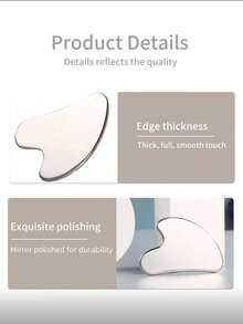 1pc Stainless Steel Heart-Shaped Gua Sha Tool For Facial Massage, Portable Muscle Relaxation Massage Board, Stainless Steel Gua Sha Facial Tools - Face Massage Tools - Smooth Sturdy Metal Guasha Tool For Face Body Reduce Puffiness - Massage Scraper Heart Shape Item(Silver) Stainless Steel Gua Sha Facial Tools Guasha For Face Metal Gua Sha Tighten Skin Massage Guasha Beauty Tool For Body Eyes Neck Massager - Multicolor - View 8