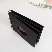 1pc Scrapbook Album, Kraft Paper Scrapbook Album, Suitable For Wedding Guest Book, Anniversary Album, Gift, Graduation Album, Family DIY Scrapbook, Craft Paper DIY, Christmas, Thanksgiving, New Year Gifts - Square Photo Album (black) - View 4