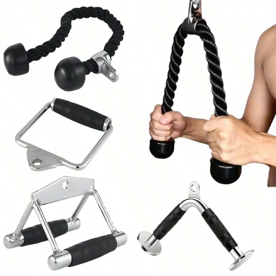 Máy kéo xà đơn, máy tập bắp tay, phụ kiện dây đôi, dụng cụ thể dục, tay cầm đẩy cơ tam đầu, nâng cơ tam đầu sang ngang