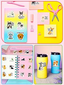 50Pcs Dog Stickers, Humorous Stickers Fun Stickers Reading Stickers Sarcastic Stickers Motivational Stickers Vinyl Waterproof For Laptop Phone Car Skateboard Water Bottles Scrapbooking Computer Journaling,School Supplies,Back To School - Multicolor - View 7