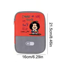 Mafalda 女孩印花急救包 | 大容量应急包，带十字标志，方便旅行药品收纳整理包，拉链封口，多种颜色可选。药袋、药盒、药盒、药瓶、药罐、医院包、急救包、药品整理包、药品收纳袋、便携式旅行必备包袋、旅行度假必备品 - 彩色 - 查看 11