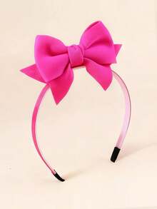 1 buc. Bandă de păr cu fundă roz, potrivită pentru copii și uz zilnic.