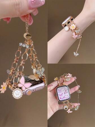 Chic Apple-Inspired Natural Stone Bracelet Watch Band With Freely Adjustable Sizing | Sleek Design, Compatible With Apple Watch Ultra/SE/Series 11/10/9/8/7/6/5/4/3/2/1 | Fits 38mm 40mm 41mm 42mm 44mm 45mm 46mm 49mm