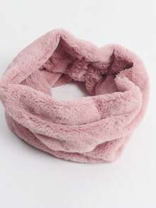 1条毛绒交叉领口保暖围巾，男女通用，冬季适用 - 彩色 - 查看 7