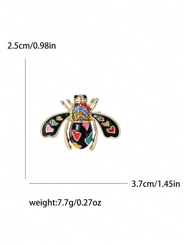 Vintage Enamel Rhinestone Bee Brooches - Fashion Insect Pins For Women Unisex Banquet Clothing Accessories/ Friends Party Badges Gifts - Bee - View 5
