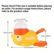 1 件宠物喂食器，互动宠物玩具，免电池，可爱鸭子形状带透明窗口零食分配器，手动宠物喂食器玩具，狗零食拼图分配器