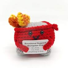 1个迷你正能量钩针企鹅，趣味励志生日礼物，适合送给女性、男性、朋友、同事，内含鲨鱼和鸭子正能量卡片，可爱圣诞装饰，圣诞袜填充物 - 混合色 - 查看 30