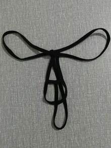 1件套男士情趣内衣镂空丁字裤男士透视露乳性感T裤 - 黑色 - 查看 8