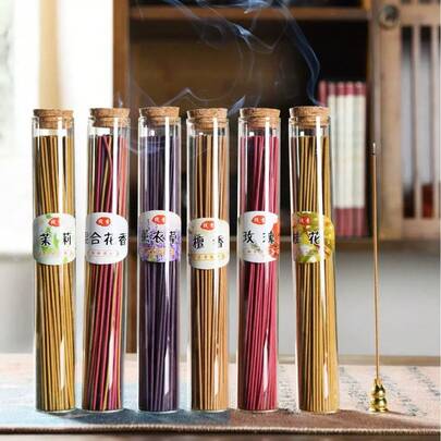 40/45/120pcs Natural Floral Scented Incense Sticks, Long-Lasting Fragrance For Air Purification, Odor Elimination, Mosquito Repellent, Sleep Aid, Suitable For Home, Bathroom, Bedroom, Yoga Studio, Office, Tea Room, Camping, Garden And More, Great For Personal Use Or As Gifts