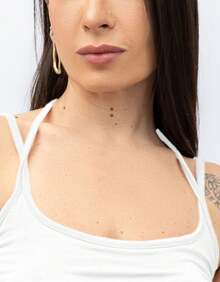 Women's Long Leg Jumpsuit With Double Straps And Front Pleats - Casual Elegant Style - Blanco - Ver 9