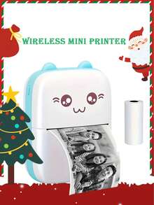 1 Stück kompakter tragbarer Mini-Thermodrucker mit niedlichem Katzen-Design, USB-aufladbar, Foto- & Etikettendruck, inklusive USB-Kabel & tintenfreies Set, ideal für Reisen & Zuhause, Fotodruck | USB-aufladbarer Drucker