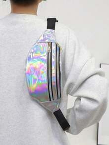 Modische Outdoor Laser Hüfttasche für Damen, Lauf Laser Hüfttasche, Damen Diagonale Brusttasche, Reflektierende Outdoor Strandtasche, mit verstellbarem Schultergurt, geeignet für den täglichen Gebrauch, Outdoor-Aktivitäten, Reisen, Wandern, Joggen, Radfahren, tragbares Design, ideales Geschenk - Verschiedenfarbig - Übersicht 10