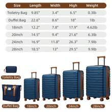 Luggage Sets 6 Piece With Duffel Bags, Hardside Expandable Suitcases With Spinner Wheels TSA Lock, Navy Blue - Navy Blue - View 2