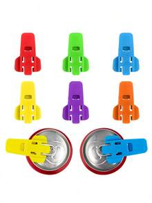 Abridor de latas de bebida de colores, protector de latas de bebida, adecuado para refrescos, cervezas y otras bebidas enlatadas, anti-uñas y anti-daños, evita que entren insectos, abejas y polvo, adecuado para fiestas, barbacoas, playas, campamentos al aire libre, unisex - color aleatorio - Ver 7