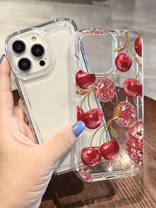 1pc Fashionable & Unique Cherry Lamp Bulb Graphic Shock-Absorbing Cushioned TPU Phone Case, Suitable For IPhone 16 Pro Max/16/16 Pro/16 Plus/15/15 Pro Max/15 Pro/11/12/13/14 Pro Max/11 Pro/11 Pro Max/12 Pro/12 Pro Max/13 Pro/13 Pro Max/14 Pro/14 Pro Max, Soft Case, High-End Creative Design - Multicolor - View 4