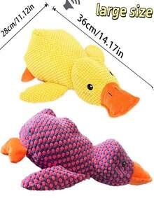 1 Set Of Soft Duck Plush Toys That Can Bark, Yellow/Green/Pink,Companion Animals For Cats And Dogs, Helping Dogsplay And Consume Energy, Suitable For Small And Mediumsized Pets (Large Pets May Bite People, So It Is Not Recommended For Large Pets), Christmas Pet Gift