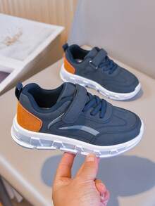 1 Pair Fashion Hook And Loop Sports Shoes For Boys And Girls, Soft And Non-Slip Suitable For Toddler Walking Shoes, Outdoor Casual Shoes, Sneakers, Student Shoes, Spring/Autumn - Blue - View 4