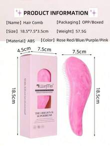 1支装 魔术顺发梳 柔软头皮按摩梳 防静电温和造型梳 沙龙美发造型梳，家用头皮按摩梳 儿童洗发梳 清洁蓬松造型梳 按摩头皮经络梳
