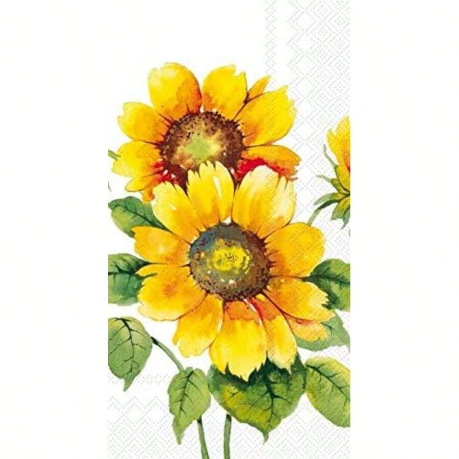 Boston International IHR - Servilletas de papel de bufé de 16 capas, 8.5 x 4.5 pulgadas, coloridos girasoles(8.5 x 4.5-Inches Girasoles coloridos.) - Multicolor - Ver 1