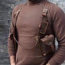 Anti - Theft Harness, Anti Theft Harness Men Leather, Underarm Double Shoulder Bag Men Hidden Anti - Theft Wallets Adjustable Pu Leather Strap Wallet Bag Outdoor Phone Bag
