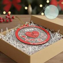 Adorno de Navidad personalizado para recién casados, rompecabezas de corazón con pieza faltante, recuerdo 2025 - Multicolor - Ver 5