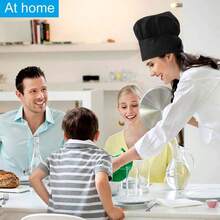 Chef Hat Adult Premium Adjustable Elastic Baker Kitchen Cooking Chef Cap… - 黑色 - 查看 2