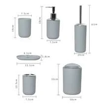4/6pcs Bathroom Storage Set - Bathroom Vanity Organizer & Decor (Suitable For Hotel & Home), Includes Trash Can, Toothbrush Holder, Lotion Dispenser, Soap Dish, Toilet Brush And Tumbler | Space-Saving Countertop Storage Set, Create A Neat & Stylish Bathroom, Suitable For Hotel Bathrooms, Residences And Guest Rooms - Multicolor - View 5