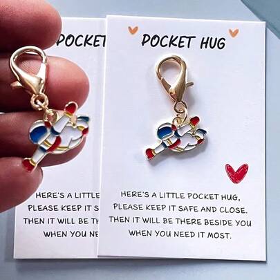 1 或 2 张勇敢的飞行宇航员 - 口袋拥抱感谢卡 - 送给太空爱好者、挚友的完美感谢礼物 | 可爱的钱包、背包、汽车挂饰，爱与关怀派对礼物，表达对家人和朋友的爱与关怀