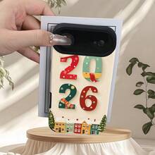 Una funda de teléfono creativa personalizada, elegante y clásica, con un nuevo patrón que presenta elementos navideños de 2026, una funda de estilo retro con alta apariencia, tela de cuero sintético suave, protección integral a prueba de balas, diseño resistente a golpes y caídas, resistente a las manchas y duradera, adecuada para  17/17 Pro/17 Pro Max/17 Air/ 16/16 Pro/16 Pro Max/16 Plus/ 15/15 Pro Max/15 Pro/15 Plus/ 14/14 Pro/14 Plus/14 Pro Max/ 13/13 Pro/13 Pro Max/12/12 Pro/12 Pro Max/11/11 Pro/11 Pro Max/XR/X/XS/XS Max. Es el regalo de cumpleaños perfecto para novias, novios, esposos, esposas, amigos o para uno mismo, innovador y a la moda, adecuado tanto para hombres como para mujeres. - Blanco 2515 - Ver 7