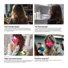 ATOPSKINS 自动卷发造型器 | 沙龙级卷发/直发/柔顺/蓬松造型 | 告别毛躁，打造内卷/外卷发和轻盈刘海 | 圣诞新年礼盒套装 | 适合所有发质，方便旅行携带（居家/日常/约会/派对/沙龙/度假）（黑色）