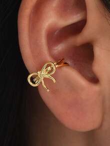 3 Stück Modische minimalistische Schleife Kubikzirkonia funkelnde Ohrstecker Set für Frauen, Hypoallergen, kleines Creolen Design, leicht & mini, vielseitig, geeignet für mehrfache Ohrpiercings - Goldgelb - Übersicht 2