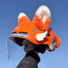 New Style Orange Ear Cute Decoration Doll Motorcycle Ski Electric Bike Helmet Ornament