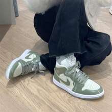 Nike Zapatos deportivos casuales de baloncesto para mujer AJ1 - Verde - Ver 1