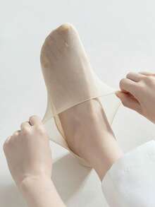 5 Pairs Women's Boat Socks High Quality Elastic Breathable Silicone Non-Slip Ultra-Thin Invisible Sock Mesh Ice Silk Low Sox - Multicolor - View 6