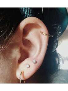 Fake Nose Stud Fake Nose Ring Stud Fake Nose Piercing Fake Lip Ring Fake Earrings Stud Silver Gold Fake Cartilage Helix Earring Clip On Earring Hoop Fake Eyebrow Ring Fake Bridge Piercing - Nhiều màu - Xem 3