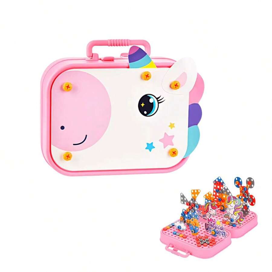 Montessori Educational Building Block Set, 283 Pieces - Rosa Pálido - Ver 1
