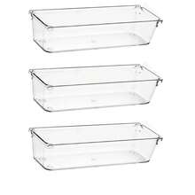 6 pezzi Scatole organizer per cassetti in plastica trasparente, divisori per cassetti da scrivania per camera da letto, bagno, ufficio, trucco, gioielli, piccoli oggetti, utensili. Ottimo regalo per Pasqua, San Valentino, ecc. - Trasparente - Visualizzare 8
