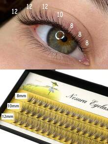 60pcs Single Cluster False Eyelashes, 10D, 6~14mm, Natural Look, Lengthening & Long-Lasting, Suitable For Parties And Events, Create A Natural Makeup Look - C - View 2