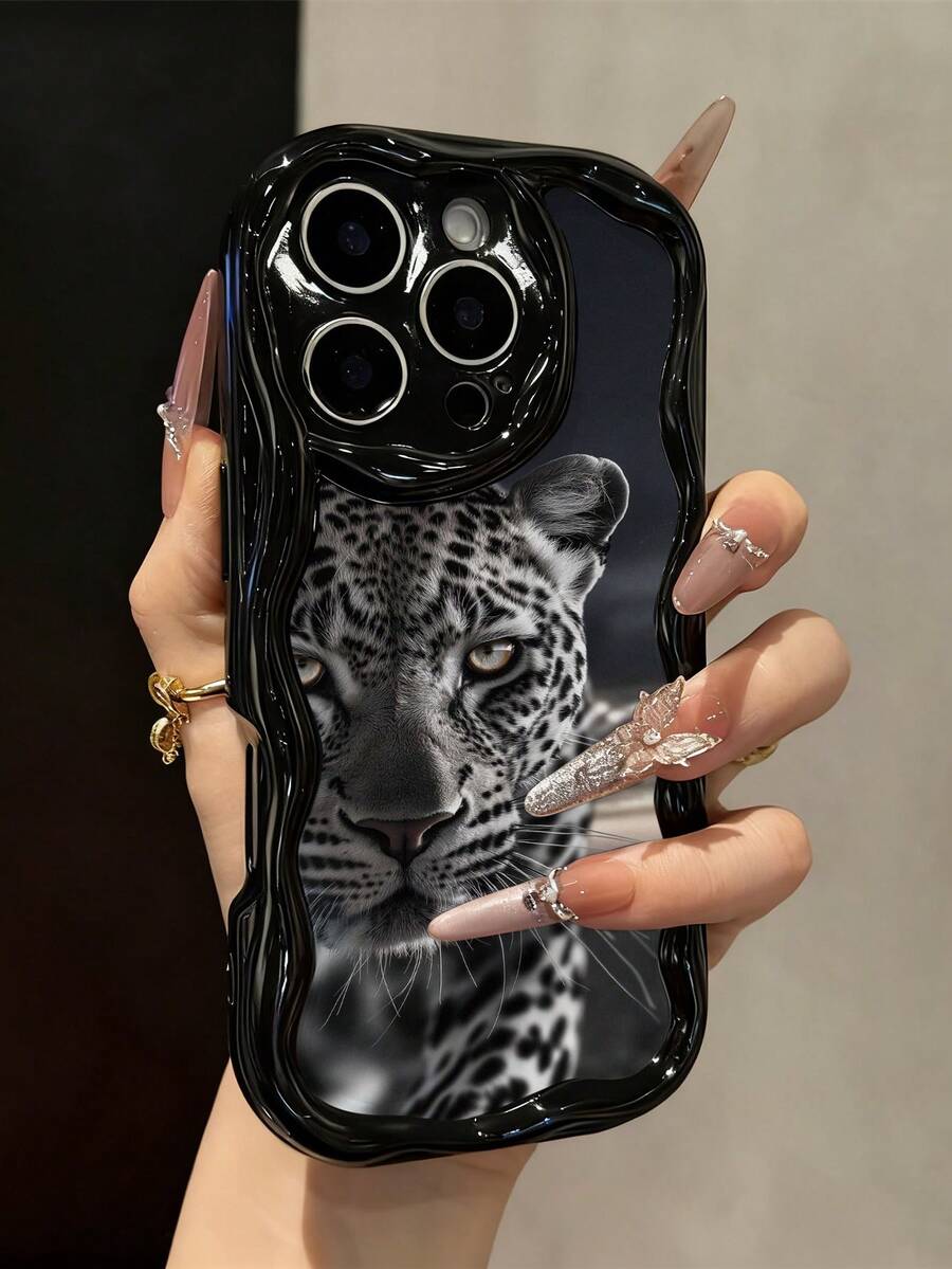 Cartoon Tiger & Leopard Muster, süßer Bär Muster, cremefarbenes & welliges Muster, weiches Schutzhandy-Gehäuse kompatibel mit iPhone 17/17 Pro Max, 16/16 Pro/16 Pro Max, 15, XR, 7P/8P, P12 Pro Max, P13 Pro Max, P14 Pro Max, P13, P14, P11, P12, P14, XS/S/XS Max/7/8, modisch & dick - Verschiedenfarbig - Übersicht 1